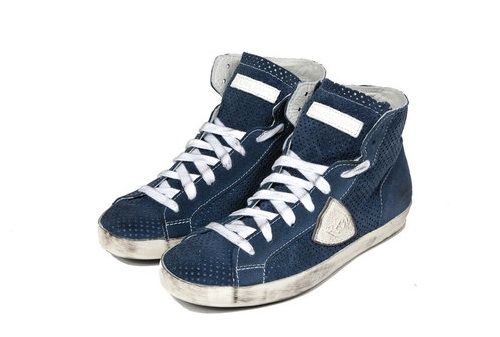 PHILIPPE MODEL Forato Alta   Denim/Bianco Tg. 44  