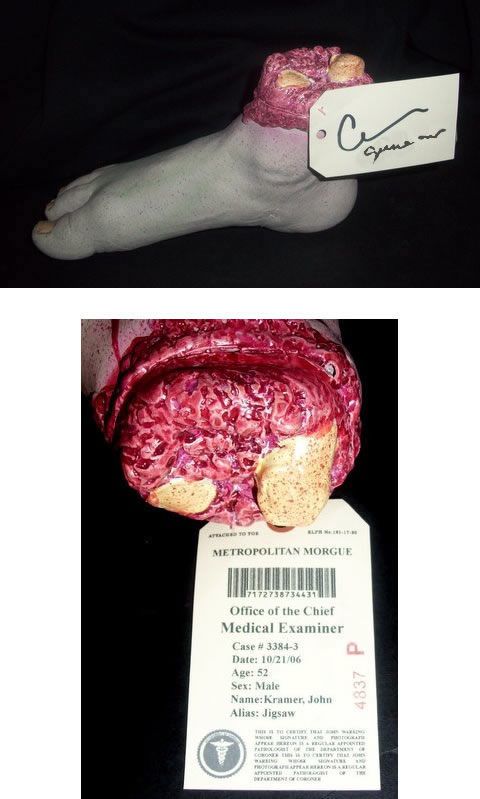 RARE SAW FOOT AUTOGRAPHED BY CARY ELWES (DR. GORDON)  