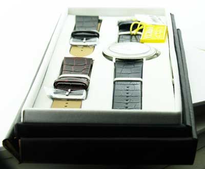 0065 Invicta Mens Leather Watch Set Ultra Slim New 843836000659  