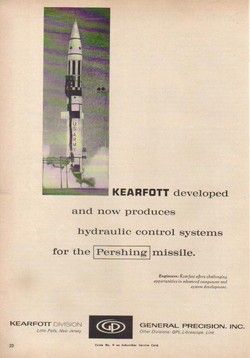 1960 Pershing Missile Photo~Kearfott Little Falls NJ ad  