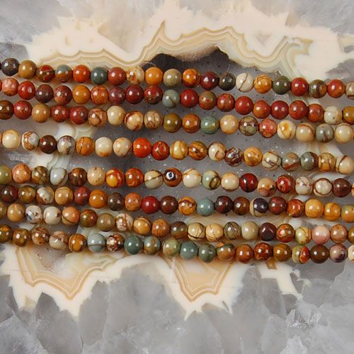 H0556 4mm Multi color Picasso Jasper Round Loose Beads  