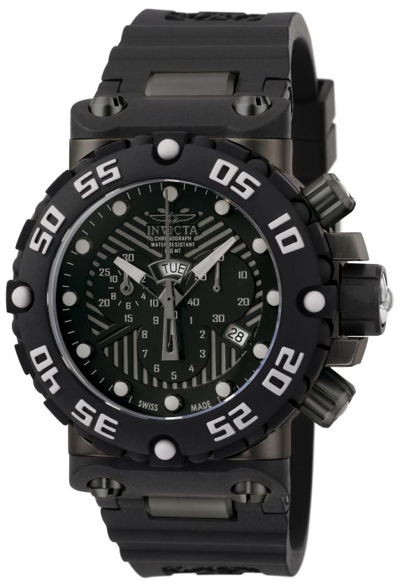 NEW INVICTA 0656 MEN WATCH BLACK BAND STAINLESS STEEL CASE 