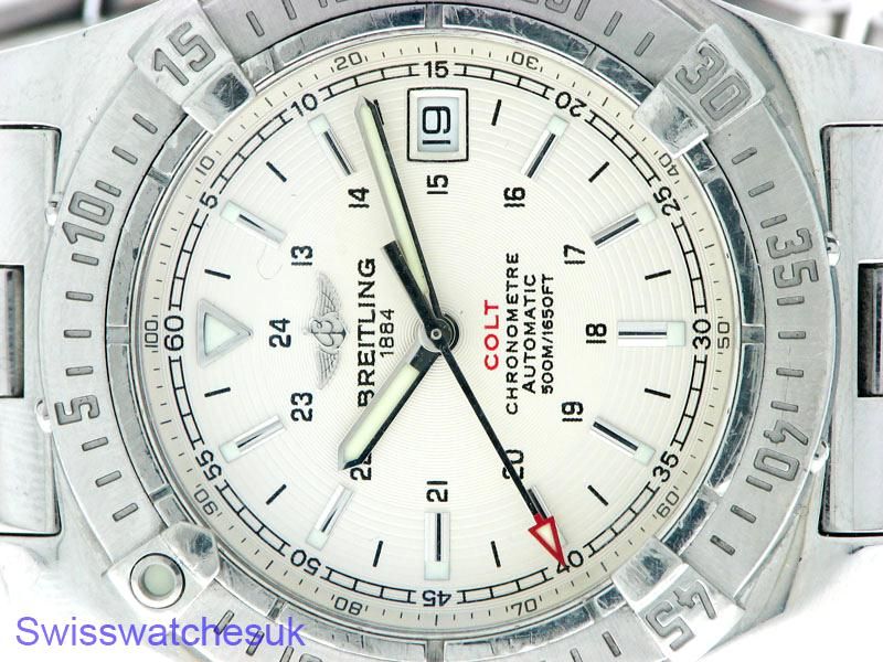 Breitling Aeromarine Colt A17380 Steel mens watch Ship from London,UK 