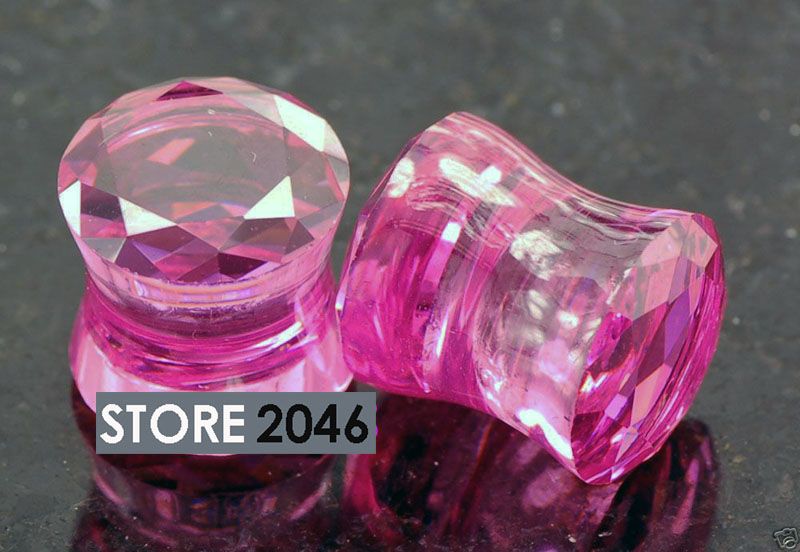 Description Pair 0g PINK Multi  Faceted Genuine AAA Cubic zirconia 