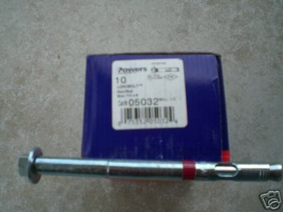 10 pk, 1/2 X 6 POWERS FASTENERS Concrete Anchors   