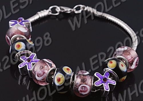 5strands Handwork Glass Beads Bracelets 17 23CM  