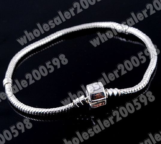 14strands Silver Snake Safety Bracelet Chains 17 23CM  
