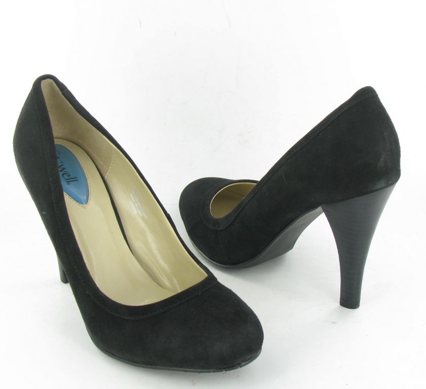 Fitzwell Preston Black Suede Pumps Womens 10E+  