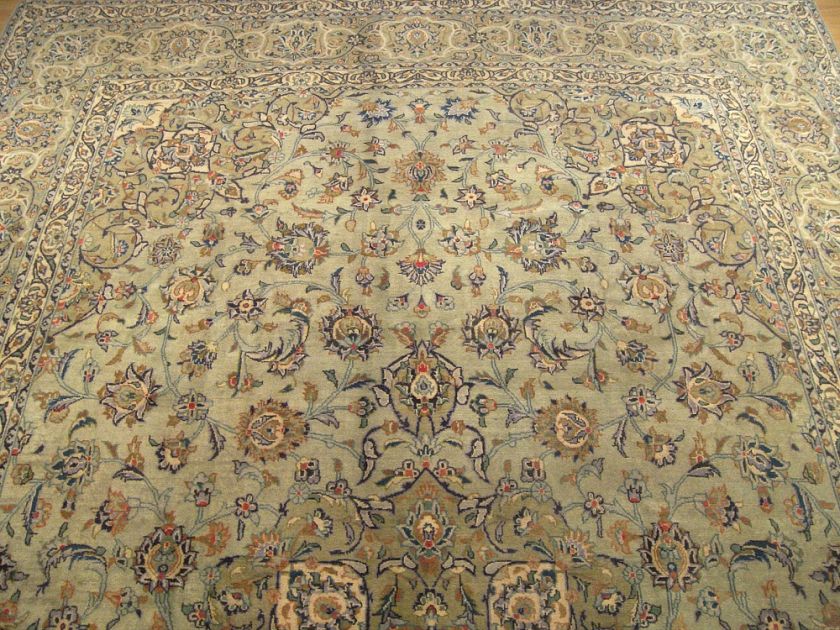 10x15 Beautiful Handmade Antique Persian Royal Kashan Wool Rug. Great 