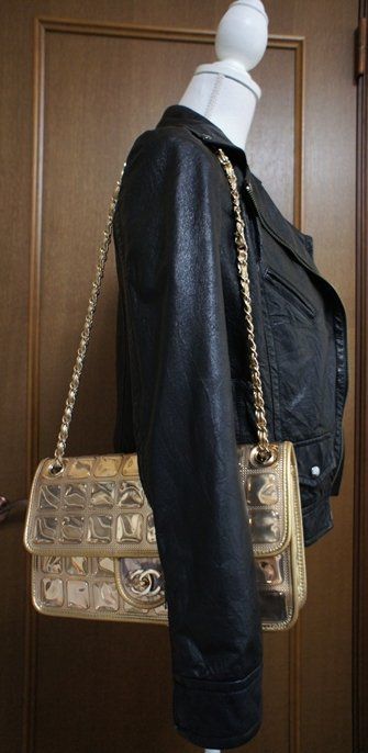 CHANEL Gold Ice Cube Classic Flap Shoulder Bag LIMITED EDITION 