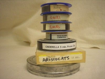 16 MM TRAILERS MOVIES LUCKS CINDERELLA ARISTOCAT DISNEY  