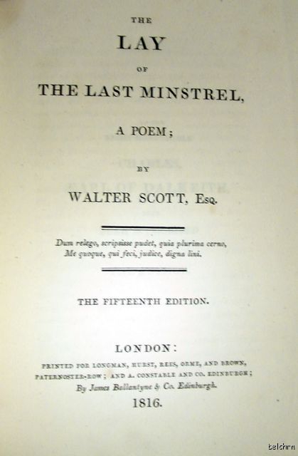   Minstrel   Walter Scott   1816   Leather   Ships Free U.S.    