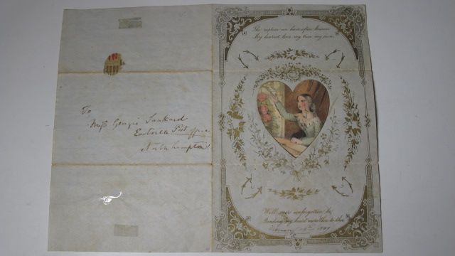 1849 PRINTED & HANDWRITTEN VALENTINE FOR IDENTIFIED COUPLE PULATI (17 