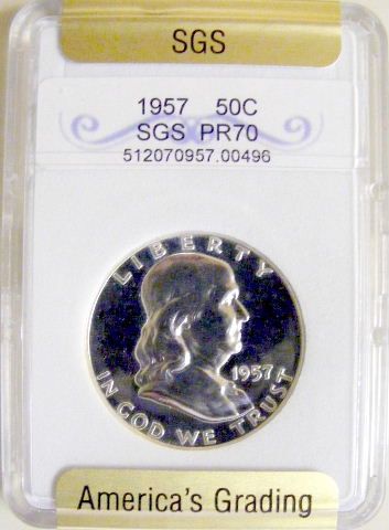 1957 P FRANKLIN HALF DOLLAR GEMMY PROOF # 7000496  