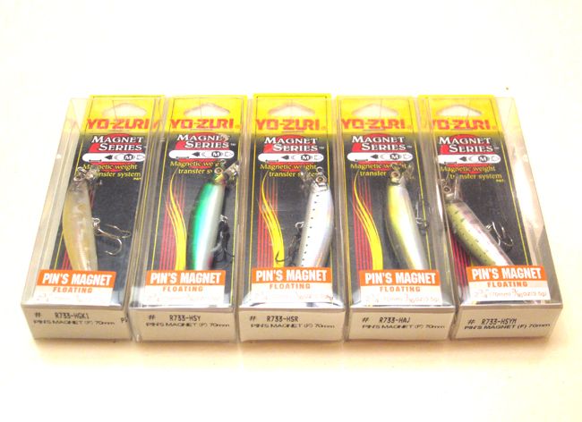 NIP 5PK YO ZURI PINS MAGNET MINNOW R733 ASSORTED COLORS  