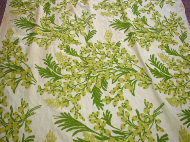 1y Hand Embroidered RARE English CREWEL Intense Vine Vintage Retro 