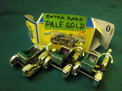 1914 PALE GOLD ~ SUNBEAM MOTORCYCLE Y 8 WITH SIDE CAR~MINT IN BOX~PALE 