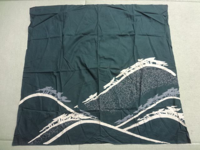 19957# Japanese KIMONO COTTON / VINTAGE FUROSHIKI / DYED MOUNTAIN 