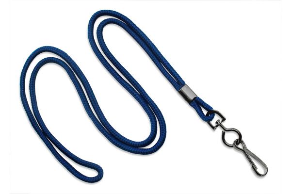 100 Navy Blue Round 1/8 ID Lanyard W/ Hook 2135 3073  