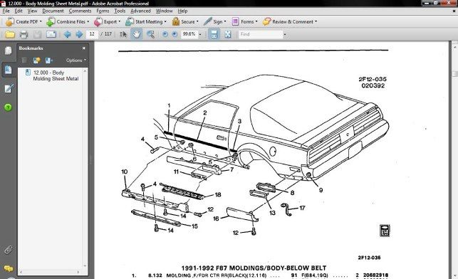 1982 92 GM Pontiac Firebird/Trans Am Parts Manual NEW  