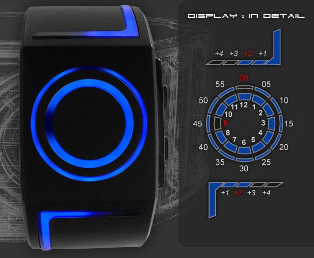 Kisai Seven Blue LED wristwatch