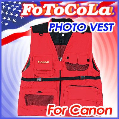 Pro photo vest jacket for Canon 5D II 50D 60D 500D 550D 600D 7D T2i 