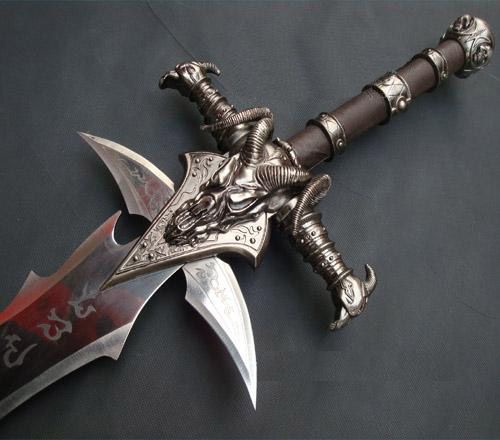 GAME ANIME WORLD OF WAR.CRAFT FROSTMOURNE ALSACE ARTHAS STEEL SWORD W 