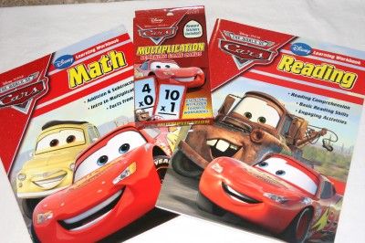 NEW Disney Cars Educational Workbooks & Flash Cards  