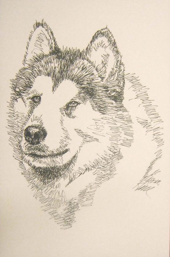 ALASKAN MALAMUTE DOG ART Magic Word Drawing GREAT GIFT  