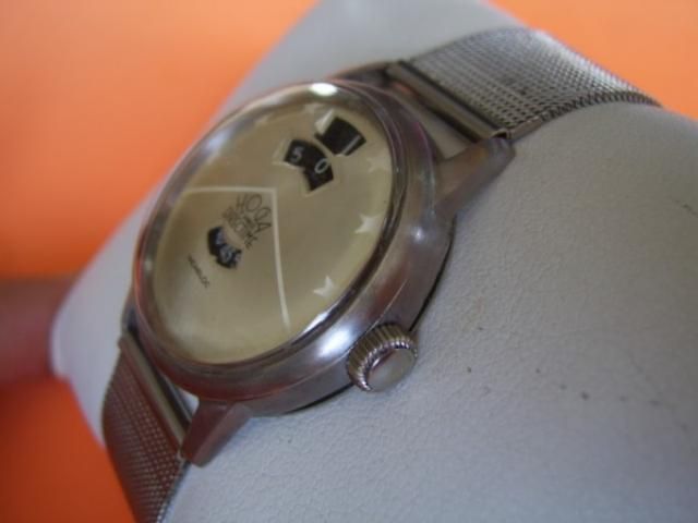 RARE 50S HOGA CHEVRON DIRECTIME JUMP HOUR MANUAL WATCH  