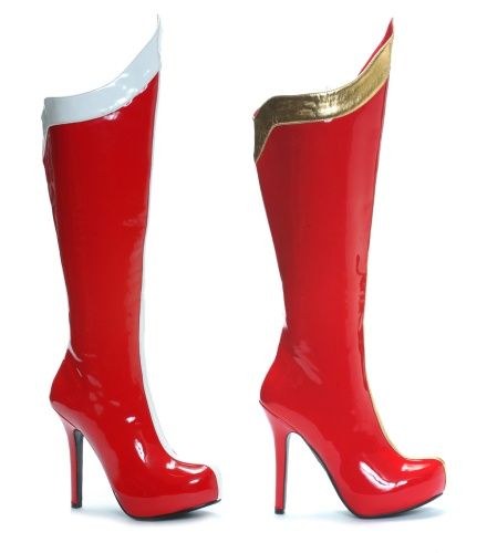 COMET SUPER HERO WONDER WOMAN COSTUME KNEE BOOTS HEELS  