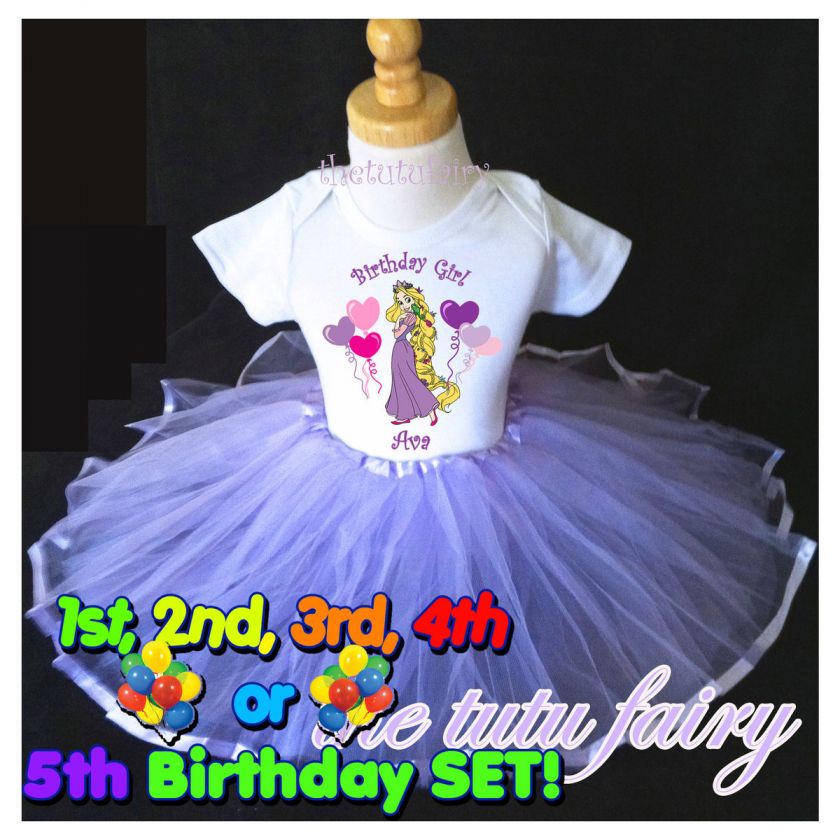   Princess Birthday shirt & tutu set outfit 1st 2nd 3rd 4th Name Age 5th