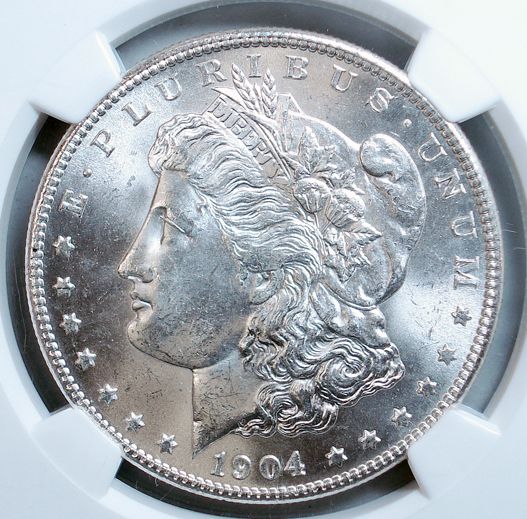 1904 S MORGAN DOLLAR NGC MS 64 BLAST WHITE  