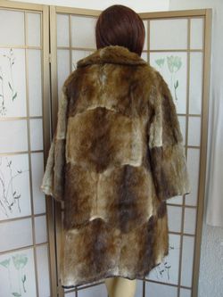 SCRAP MUSKRAT FUR COAT FOR WOMEN SZ 4 6  