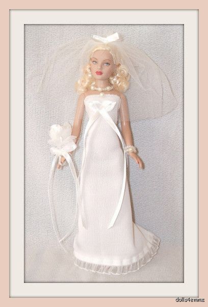 OOAK WEDDING GOWN CUSTOM BRIDAL FASHION 4 TINY KITTY Clothes Jewelry 