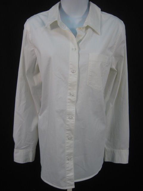 LIZ LANGE MATERNITY White Cotton Shirt Top Blouse Sz XL  