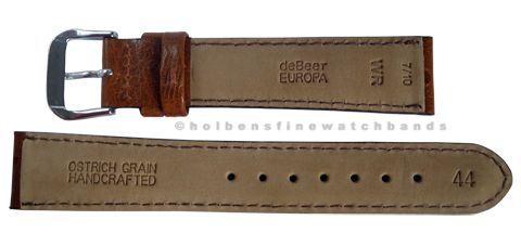 deBeer Havana Peanut Leather Ostrich Calfskin Dress Watchband