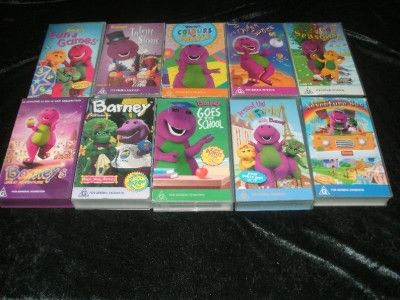 10 BARNEY VIDEOS GREAT COLLECTION VHS VIDEO PAL~ A RARE FIND~ FUN 