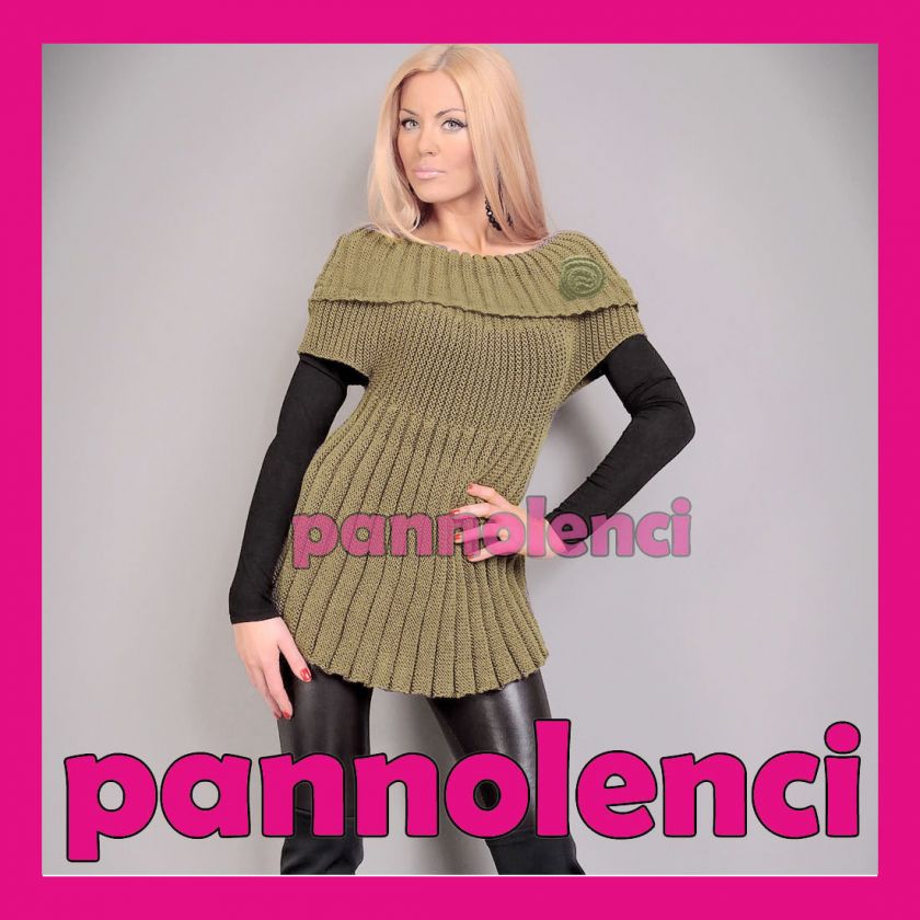   BEIGE poncho gilet lana maglione coprispalle donna AS 9101  