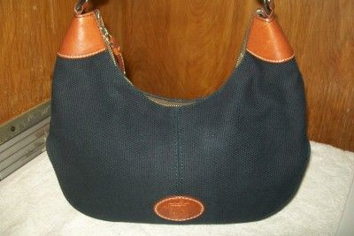 DOONEY & BOURKE NAVY BLUE CANVAS HOBO SHOULDER BAG HAND BAG PURSE 