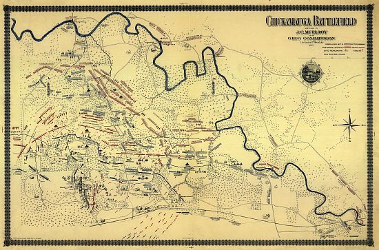 Chickamauga battlefield Sept 1920 1863   Civil War Maps and Drawings