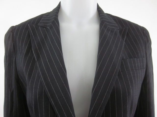 you are bidding on a theory black pinstripe button down blazer jacket 