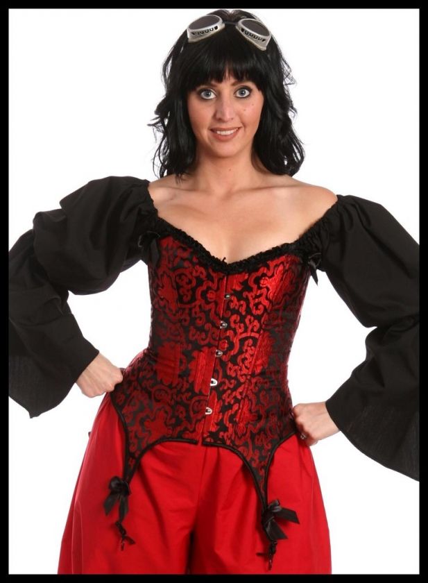 RENAISSANCE MEDIEVAL PIRATE WENCH STEAM PUNK SCA COSTUME BROCADE 