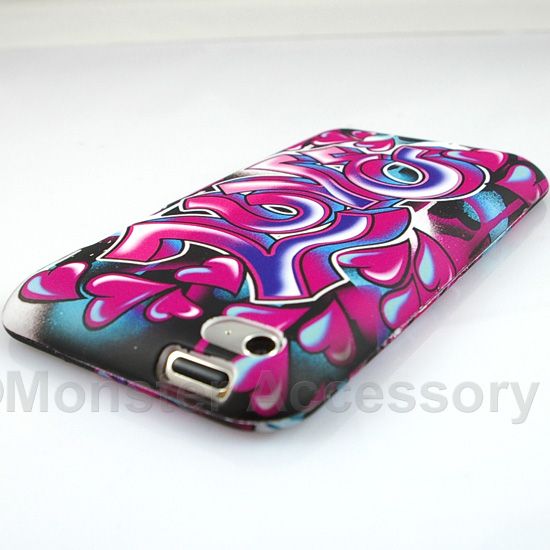 Graffiti Love Rubberized Hard Case Apple iPod Touch 4  