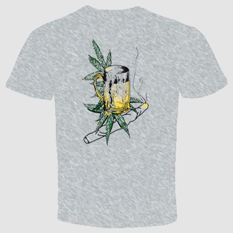Weed & Beer T Shirt Bong Thc Smoke Draugs Cannabis Dope  