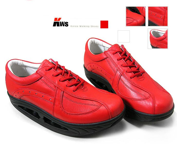 Fitness Shape Walking Leather Shoes RED Women KW201r  