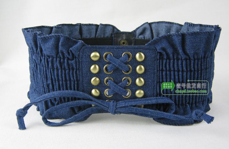 Fashion Jean Rivet Style Elastic Buckle Belt Waistband  