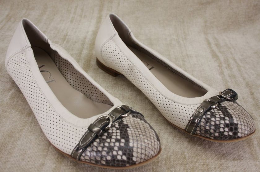 Attilio Giusti Leombruni AGL Perforated Leather Snake ballet flats 40 