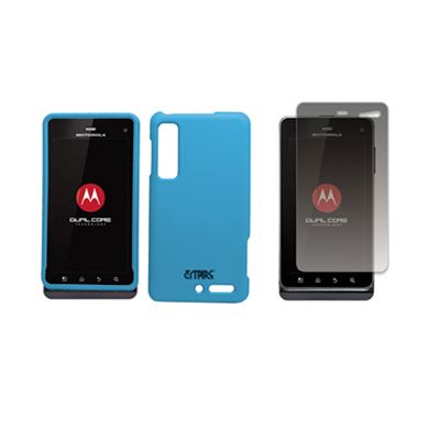 for Motorola Droid 3 L Blue Case Cover+Screen Protector 886571167669 