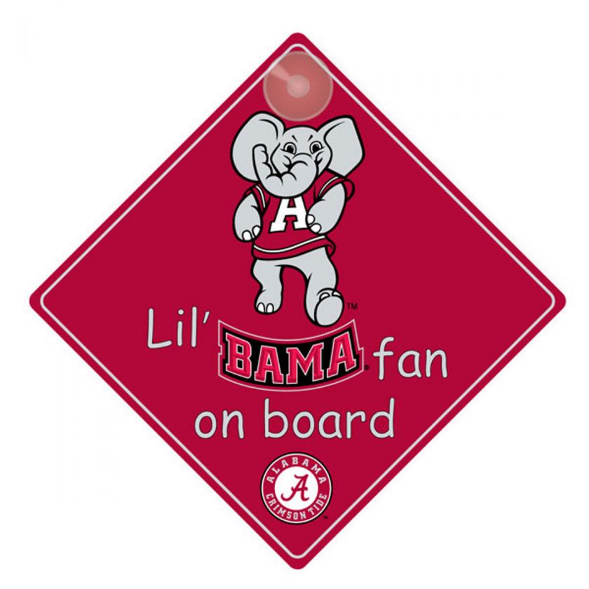 Alabama Crimson Tide Car Window Baby Board Sign Infant  